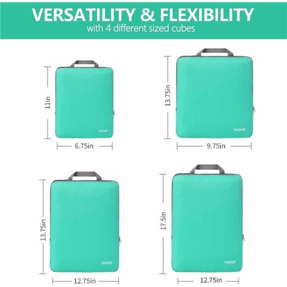 4Pack Compression Packing Cubes Travel Accessories Expandable Packing Organizers - Picture 2 of 5